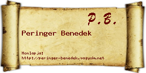 Peringer Benedek névjegykártya